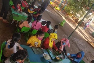 Lễ hội gói bánh chưng, bánh tét của cô và trò trường Mg Hoa Cúc năm học 2020-2021